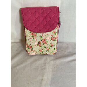 Willabee & Ward Collection Pink Floral & Birds with detachable Wristlet Strap